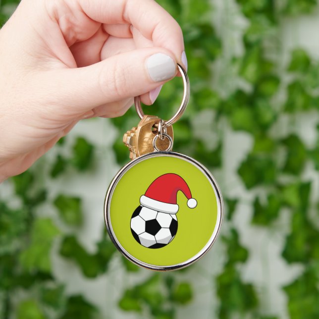 Llavero Navidades De Fútbol Con Gorra De Santa Claus (Mano)