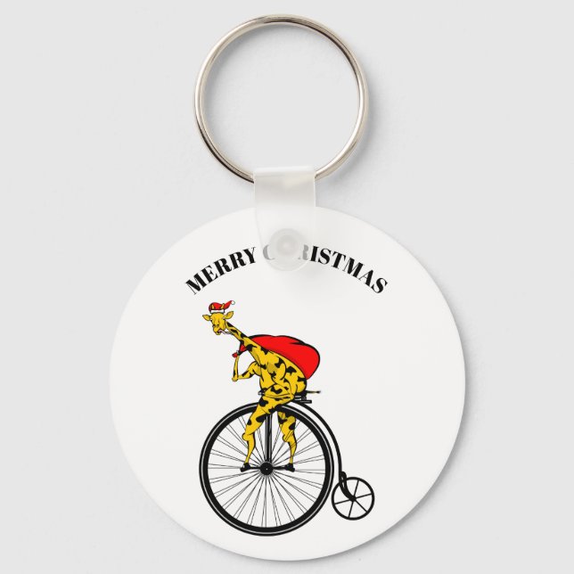 Llavero Navidades de Giraffe Santa Claus (Anverso)