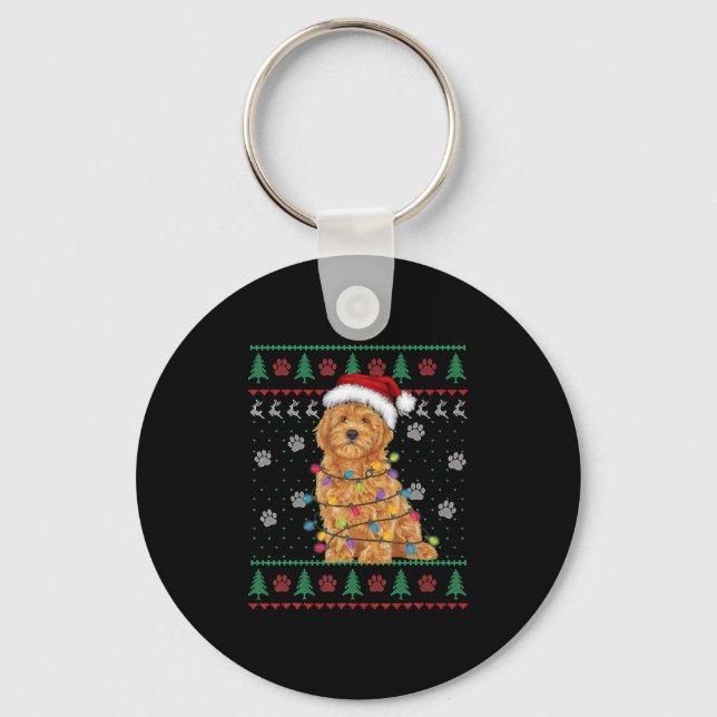 Llavero Navidades de Goldendoodle Encantadores Dulces Dive (Anverso)