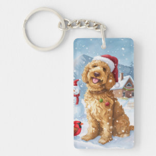 Llavero Navidades de Goldendoodle Winter Wonderland disfru