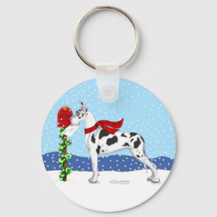 Llavero Navidades de Great Dane Mail Harlequin
