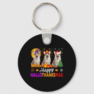 Llavero Navidades de Halloween de Corgi Dog Hallothanksmas