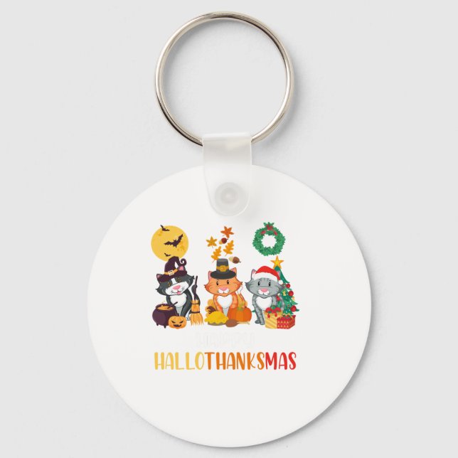 Llavero Navidades de Halloween Felices Hallothanksmas Grac (Anverso)
