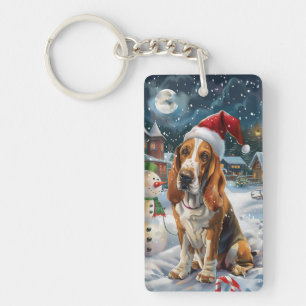 Llavero Navidades de Invierno Basset Hound Dog Wonderland