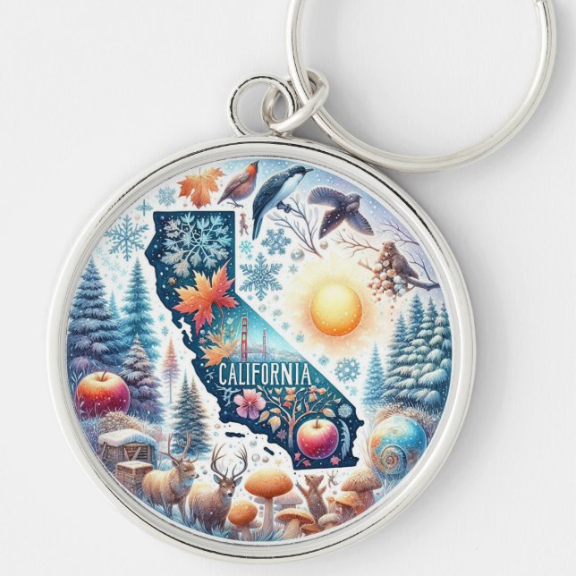 Llavero Navidades de invierno de California Nature (Frente)