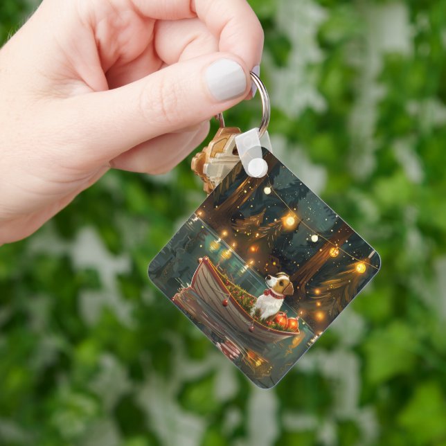 Llavero Navidades de Jack Russell (Mano)