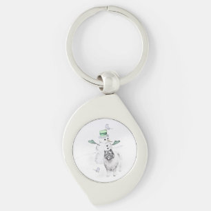 Llavero Navidades de Keeshond Snowman pinta arte de perro
