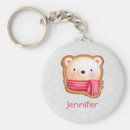 Llavero Navidades de la bufanda roja y las mejillas rosada