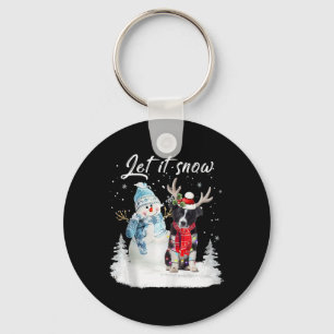 Llavero Navidades de la frontera collie Santa Dog Snowman