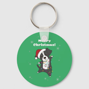 Llavero Navidades de la frontera de Collie Perro Animales