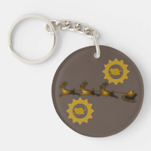 Llavero Navidades de los ciervos dorados Santa Claus Keych