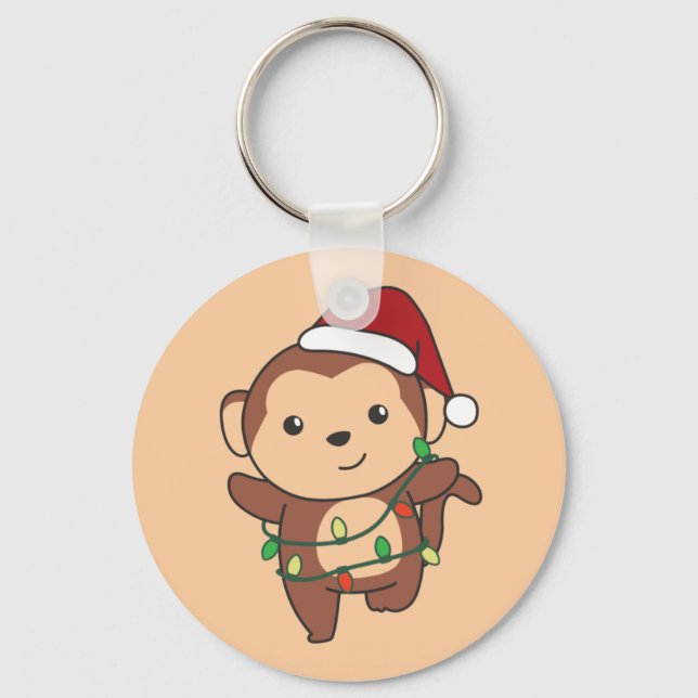 Llavero Navidades de monos Winter Animals Monkeys Keychain (Anverso)