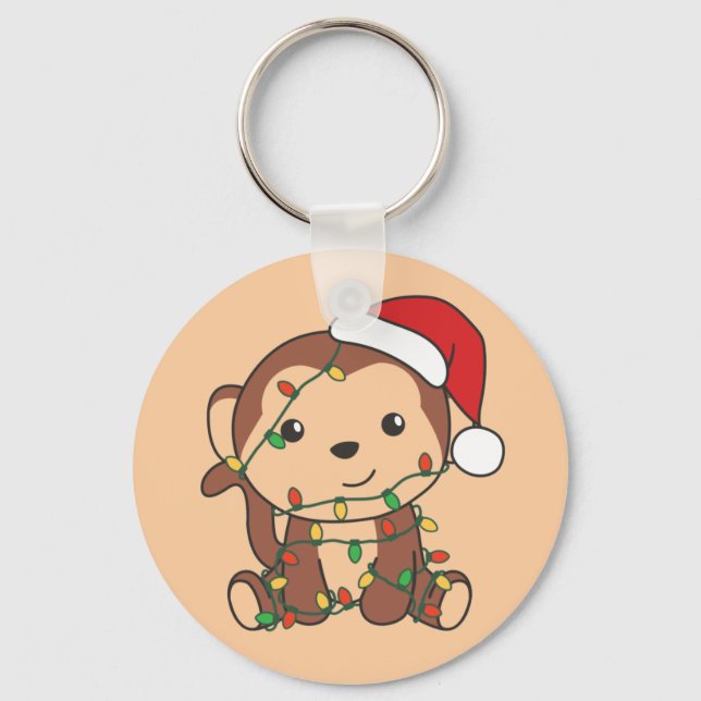 Llavero Navidades de monos Winter Animals Monkeys Keychain (Anverso)