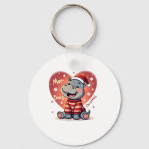 Llavero Navidades de Moo-Deng Nieve Personalizado feriado 