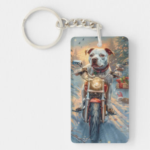 Llavero Navidades de motocicleta de American Staffordshire
