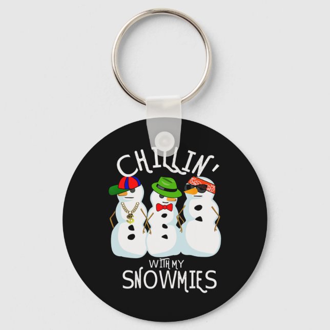 Llavero Navidades de música hip-hop Snowman Chillin con My (Anverso)