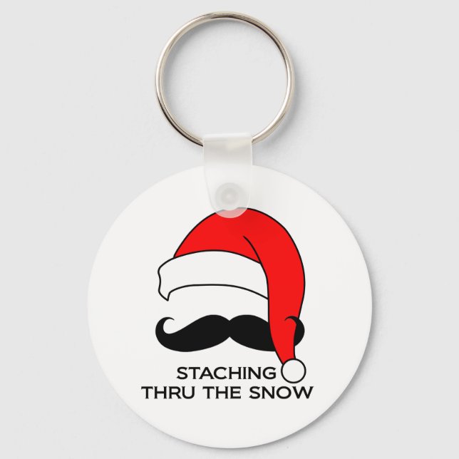 Llavero Navidades de Mustache - Pasando la nieve (Anverso)