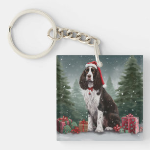 Llavero Navidades de nieve de Springer Spaniel Dog