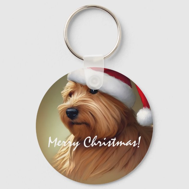 Llavero Navidades de Norfolk Terrier (Anverso)