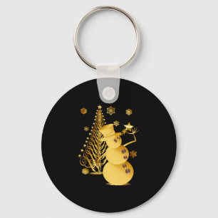 Llavero Navidades de oro Snowman y Star Tree
