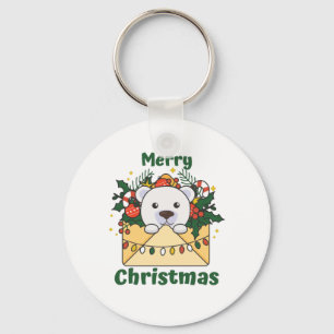 Llavero Navidades de oso polar letras animales de invierno