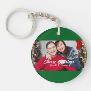 Llavero Navidades de parejas personalizados Foto Verde