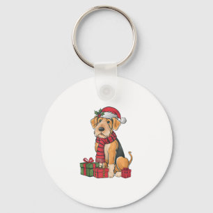 Llavero Navidades de Perro Airedale Terrier Fiestas de San