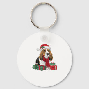 Llavero Navidades de perro de Hound Basset Traje a Santa H