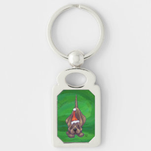 Llavero Navidades De Perro De Hound En Verde
