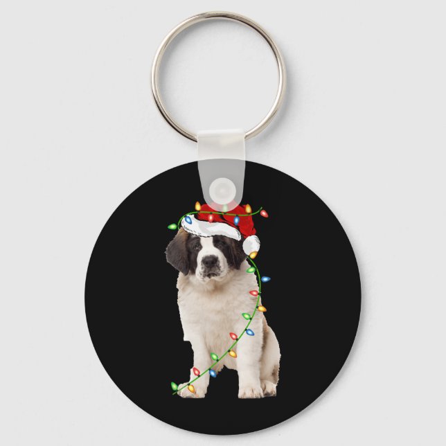Llavero Navidades de Perro Santa Hat Saint Bernard (Anverso)