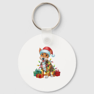 Llavero Navidades de Perro Terrier de Santa Hat Fox
