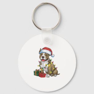 Llavero Navidades de Perro Terrier de Santa Pitbull