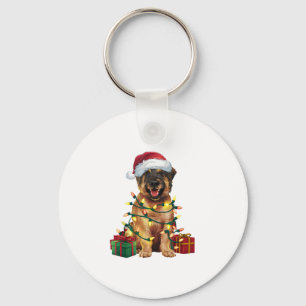 Llavero Navidades de perros de Santa Hat Leonberger _