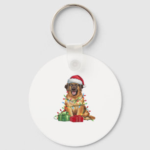 Llavero Navidades de perros de Santa Hat Leonberger