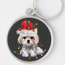 Llavero Navidades de perros malteses, Navidad Perro maltés