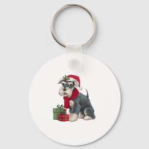 Llavero Navidades de perros Schnauzer vacacionales Santa G