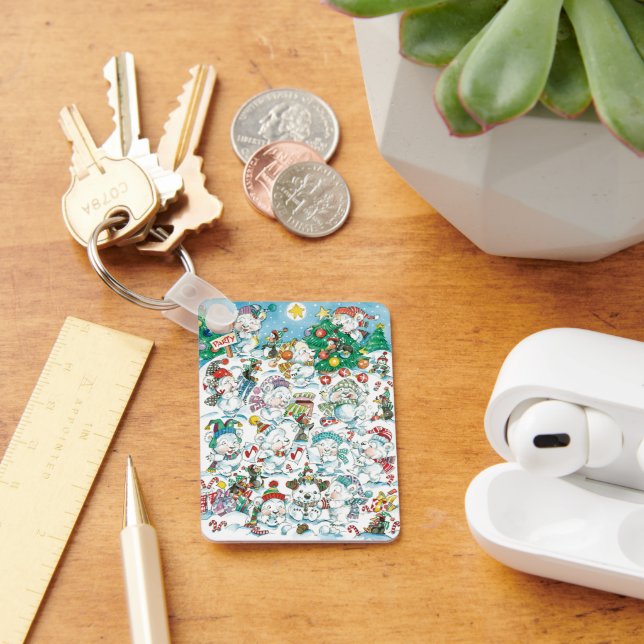 Llavero Navidades de Personalizado lindo Fiesta de oso pol (Escritorio )