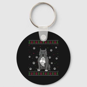 Llavero Navidades de Pitbull Sweater Xmas Mascota Animal D