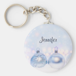 Llavero Navidades de plata festividad golpean la nieve