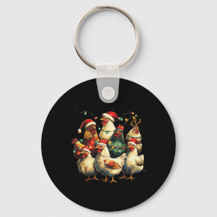 Llavero Navidades de pollo divertidos iluminan la granja a