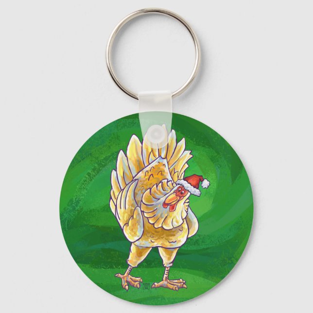 Llavero Navidades De Pollo En Verde (Anverso)