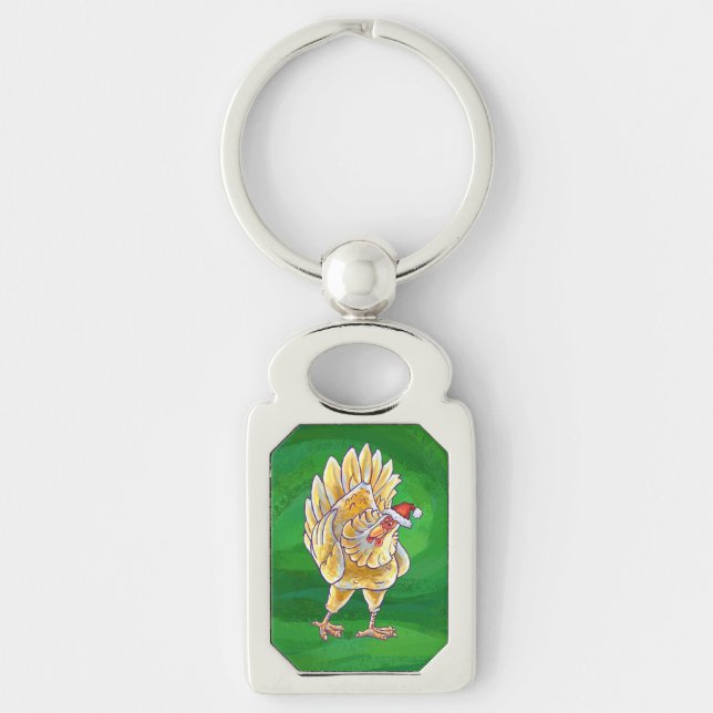 Llavero Navidades De Pollo En Verde (Anverso)