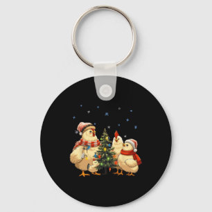 Llavero Navidades de pollo iluminan granja animal Graciosa