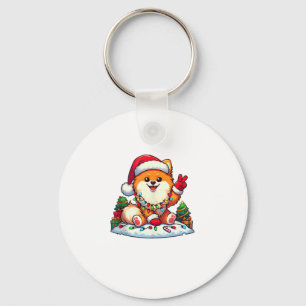 Llavero Navidades de Pomerania, mano de paz divertida, ilu