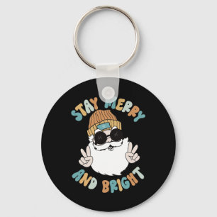 Llavero Navidades de Retro Groovy Merry Stay Bright Santa