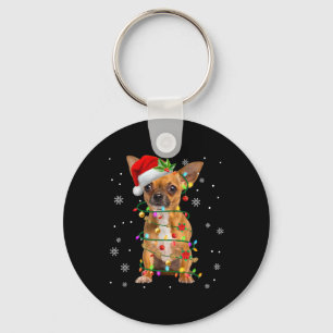 Llavero Navidades de Santa Chihuahua iluminan a perro de N