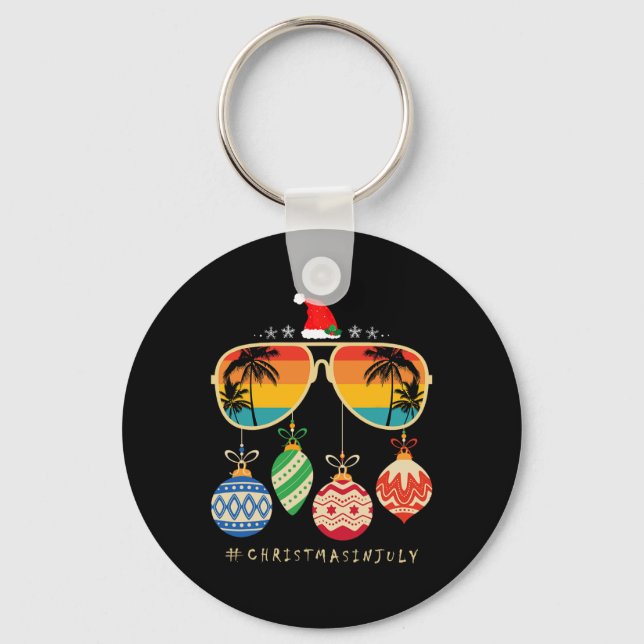 Llavero Navidades De Santa Claus Sungles Beach En Julio (Anverso)