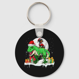 Llavero Navidades de Santa Dachshund Riding T-rex Hijos du