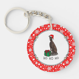 Llavero Navidades de Santa Hat Greyhound Dog (romano le) G