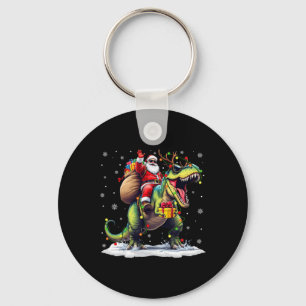 Llavero Navidades de Santa Riding Dinosaur T Rex Hombres X